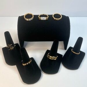 Small gold plated ring bundle (sizes 4-6)